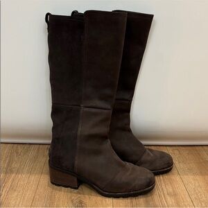 Sorel Cate Brown Suede Leather Waterproof Knee High Boots
